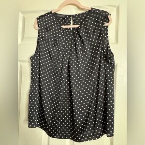 Jones New York Black and White Polka Dot Blouse